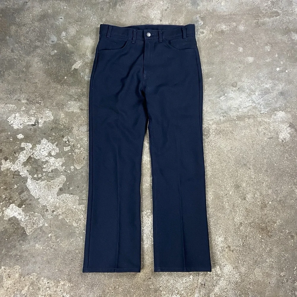 Vintage 90s Levi's Action Slacks Size 33x29 Navy Blue Pleated Black Tab